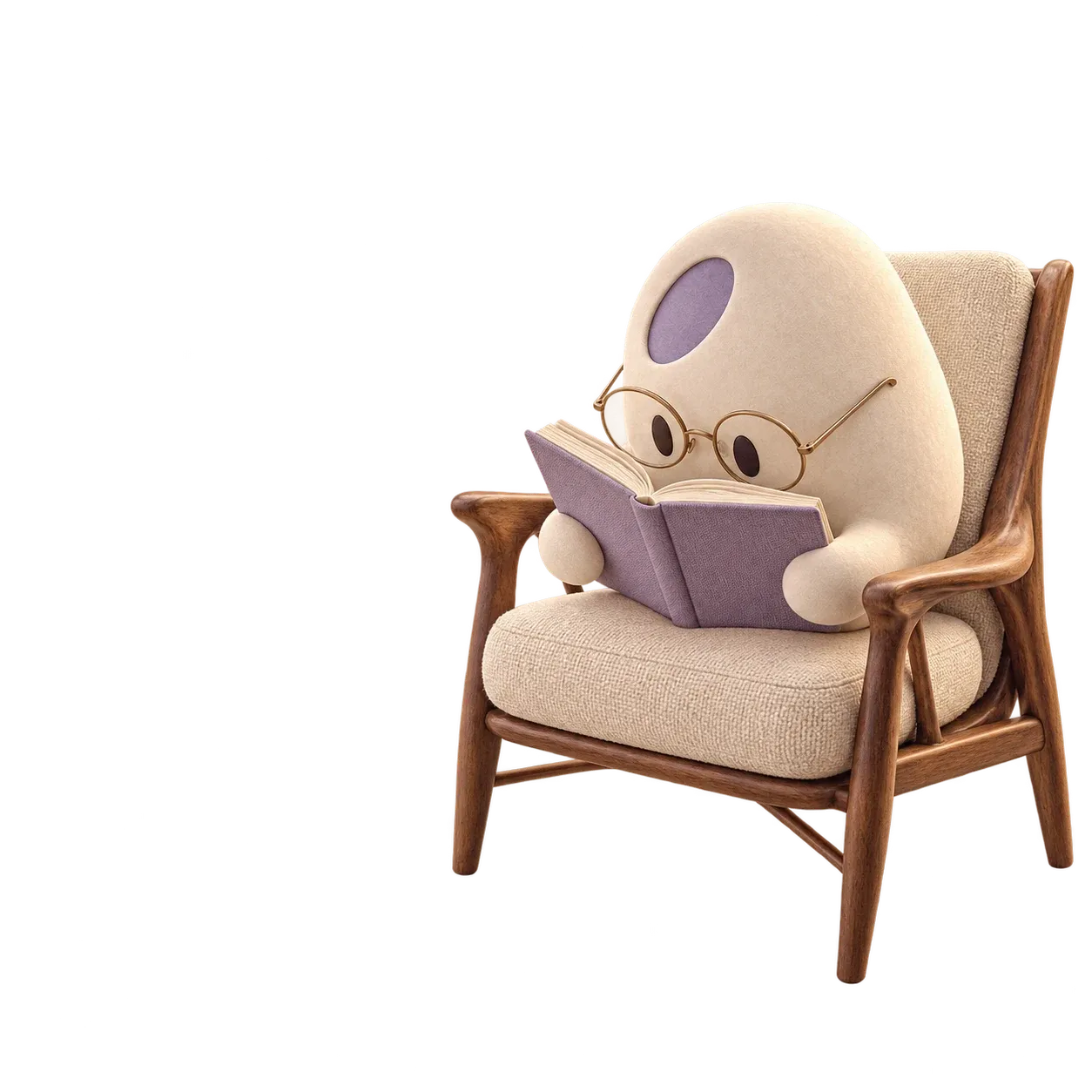 Olivia reading in her chair